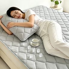 아리엘노 여름 시원한 냉감패드 쿨링 침대패드 쿨매트 고정밴드형, 아이스그레이