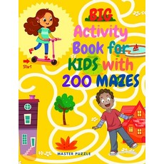 Big Activity Book for Kids with 200 Mazes - Fun and Challenging Maze Workbook for Children Paperback, Puzzle Master, English, 9785468913840