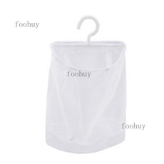 壁掛式網兜置物袋 晾衣網架 內衣收納網袋 多層分隔 節省空間, 白色, 1個