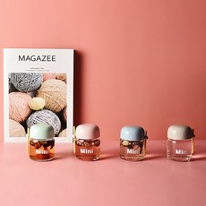 포에버독 내열 유리 보틀 150ml 간식 보관통 휴대용, 핑크