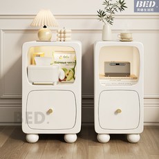 全實木床頭櫃 極窄夾縫床邊櫃 迷你臥室床頭收納櫃 烤漆抽屜櫃, 1個, 原木色,25x38x49cm