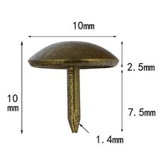 (100 세트) 6mm-25mm 금속 청동 리벳 장식 손톱 Doornail 소파 손톱 부드러운 가방 손톱 압정 골동품 손톱 압정, 10mm