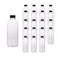 서울패키지 우유 페트병 투명 + 브릿지캡 블랙 38mm, 1L, 20개