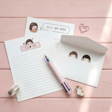 예쁜 편지지 세트 기념일 커플 고급 감성 로맨틱, 1개, 꽁냥편지지3