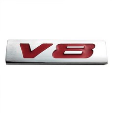 OnlyYou.X New V8 Emblem Badge 3D Sticker YiPai Together Fit for Universal Cars and ATV 1 Piece Met, Chrome with red
