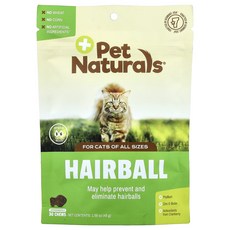 특별한효과 Pet Naturals 헤어볼 반려묘용 츄어블 약 30개 45g(1.59oz) 곧일시품절됩니다