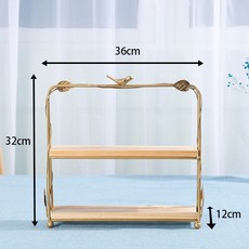 托盤點心架面包架實木多層蛋糕甜品臺展示架婚慶冷餐擺臺套裝婚禮, 秋千雙層架, 1個