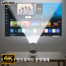 Misuko 미니 빔프로젝터 가정용 휴대용 Wifi 무선 180도 스마트 핸드폰 미러링