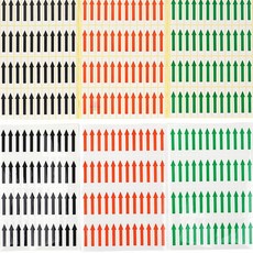 해피이지디자인 화살표 스티커 미니달력스티커, 흰바탕 - 녹색
