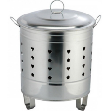 304不鏽鋼金爐(尺1) - 心星鏤空設計，祭祀專用金爐, 1套