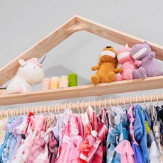 강아지 옷장 원목 행거 애견 가구 의류 선반 수납장, 소형 2단