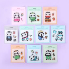 파오랑 팬더 판다 귀여운 동물 빅에폭시 스티커 (10 option), 피자
