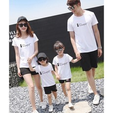 甜蜜蜜親子裝 純棉黑白貓款親子裝 全家服 班服 團體服 情侶裝 紅黑白T 童90-大尺碼5XL