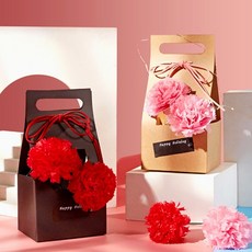 카네이션 바구니 검정백 빨강꽃 스승의날선물 놀이키트 방과후수업, 10개