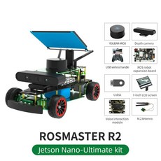Yahboom ROSMASTER R2 ROS2 로봇 프로그래밍 자동차 Ackerman 구조 Jetson NANOOrin, Without Ult NANO