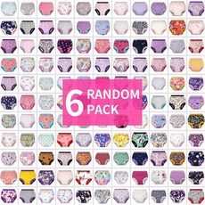 빅 엘리펀트 랜덤 컬러 트레이닝 바지 6팩 남녀 공용 배변 속옷, Multicolored D (Grils)-6 Pack, 12-24 Months