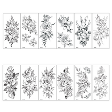 防水刺青紋身貼紙 L號, 1個, 12張