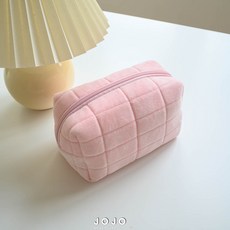 JOJO 少女粉嫩枕頭包 萬用包 毛絨化妝包 大容量收納包