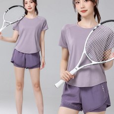 網球服運動套裝女夏季薄款速乾衣透氣健身服短袖戶外跑步專用短褲