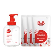 비앤비 젖병세정제 거품 용기 450ml + 리필 400ml, 1세트, 용기 1 + 리필 3
