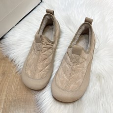 패딩 운동화 여성용 털 신발 봄 가을 겨울 플리스 슬립온 여자 임산부 방한화 코튼 슈즈