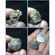 《晶棋》秘魯黃鐵礦礦標 愚人金原礦 0121, 1個, 10號 10g 高19mm