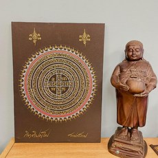 龍波塔瑪倫手繪開運嘎札符文符布框 - 招財避險提升運勢