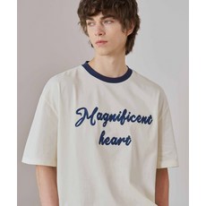 DRAW FIT [유튜버 PICK]산세리프 엠브로더리 티셔츠 [IVORY] 211960