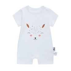 미라클 베이비 신생아 순면 반팔 바디수트 우주복