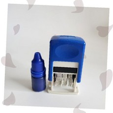 날짜 도장 스탬프 사무용 자동 날짜 인장 블루 컬러 사무실 서류 인감, 1개, 추가잉크1개