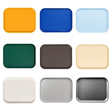 컬러 트레이 쟁반 나무무늬 ABS 카페 트레이 소소, 1개, 오션 블루