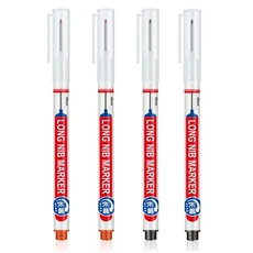 4개/세트 20mm 딥 홀 롱 니브 헤드 마커 금속 천공 펜 방수 욕실 장식 다목적, 16) 2red 2black