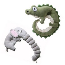 아꼬모베베 멜로디 바디필로우 짱구베개(악어 코끼리 공룡) 애착인형, 악어(그린), 1개