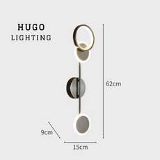 HUGO LIGHTING 輕奢現代簡約圓形LED壁燈, 黑色