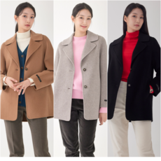 지센 여성 이월상품 [부산점] 핸드메이드 울혼방 싱글 반 코트 LFLCOA01 3컬러