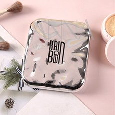 안나네 LED 조명 접이식 휴대용 화장거울 미니 메이크업 손거울, 1개, 실버