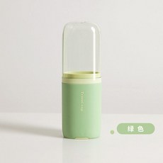 居家浴室漱口杯牙刷套裝旅行漱口杯套裝牙缸牙膏牙刷收納盒杯子洗漱杯可攜式透氣牙具創意, 1個, 標準:膠囊旅行杯【綠色】