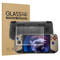 MSI Claw 8 AI+ 투명 케이스 + 9H 액정 강화유리 필름, 1세트, 케이스 - 블랙, 프리미엄 올인원 보호 패키지