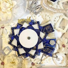 華麗吧唧托痛包裝潢穀美適合55-75二次元胸針閨蜜儀式感小禮物, 1個, （蝶戀花）藏青色