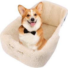 강아지 유모차 반려견 펫모차 겨울 부드럽고 따뜻한 매트 - 쿠션 라이너 자석 여행 피크닉 골프 파티 및 야외용 휴대용 와인 쿨러 가방 성인 여성 커플용 장비 도구, 크림색