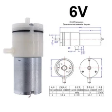 R370 미니 진공 펌프 모터 미니 에어 펌프 에어 다이어프램 펌프 마이크로 진공 부스터 모터 유량 0.5-2.5L, 03 6V_01 CN