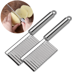 브레베네 올스텐 웨이브 감자칼, 2개, 라이트 실버