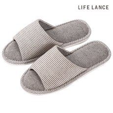 라이프란스 스트라이프 거실화 실내화 푹신한 예쁜 커플실내화 커플거실화 거실 실내 층간소음방지 가벼운 분위기있는 룸슈즈, 그레이(270mm), 1개
