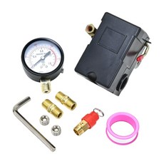 95-125PSI 게이지 안전 릴리프 밸브 교체 압력 스위치 부품이 있는 에어 압력 스위치, 135 175