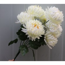 더 라넌큘러스 플라워 대국 국화 성묘꽃 7송이 조화, 1개, 화이트