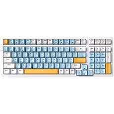 Merdia 무선 기계식 키보드 트리플 모드 2.4G/USB-C/BT 게임용 100키 아이스 블루 백라이트 빨간색 스위, 06 빨간색 스위치 얼음 파란색 백라이트, 적축