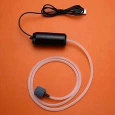 무소음 산소 발생기 펌프 휴대용 미니 USB 충전 어항 양식장 수족관 용품, 01 Black