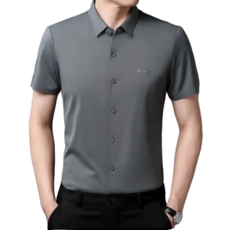 남성 댄스복 셔츠 고탄력 반팔 셔츠 9Z589, XXXL / 125, 그레이