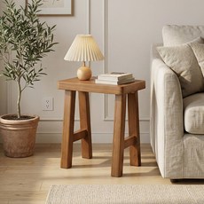 [한정 수량 특가] 바우미스트 에비히 원목 라운드 의자 스툴 (3colors), 월넛