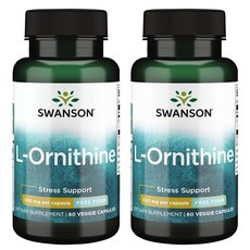 스완슨 L-오르니틴 500mg 베지 캡슐, 60개입, 2개, 60정